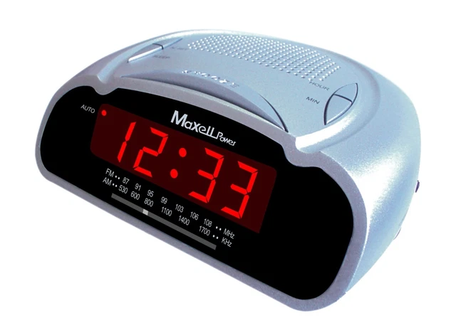 Radio Reloj Despertador Hora Alarma Radioreloj Am Fm Pila Corriente Temporizador