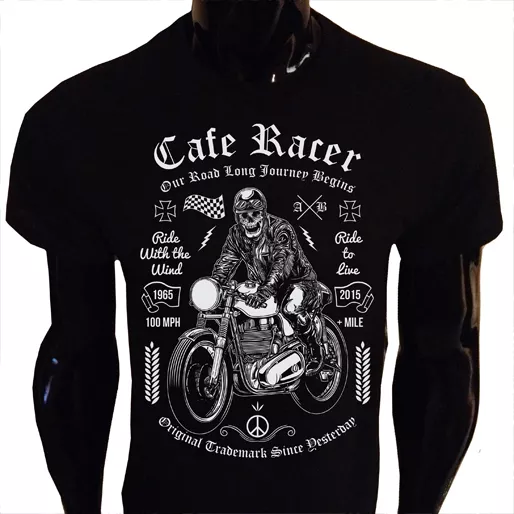 Cafe Racer T-Shirt Homme Femme Moto Cycle Cycle Cycle Cycle Cycliste Cadeau