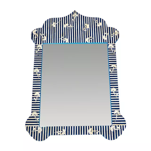 Bone Inlay Mirror - Taj Blue Handmade Mirror Frame Home Decor