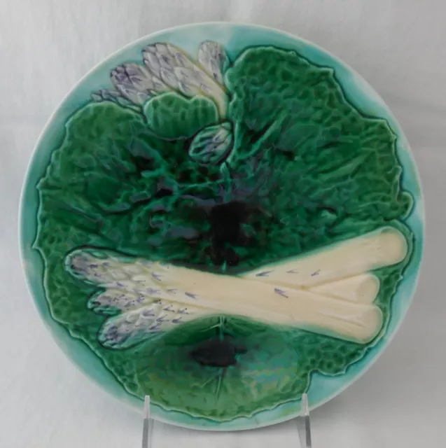 Antique French Majolica Creil et Montereau Asparagus Cabbage Plate B