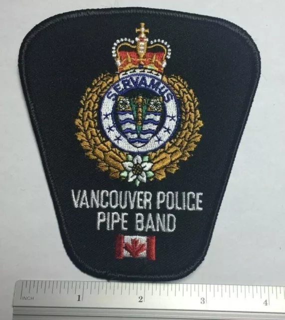 Vintage Vancouver Police Pipe Band Embroidered Patch, British Columbia Canada BC