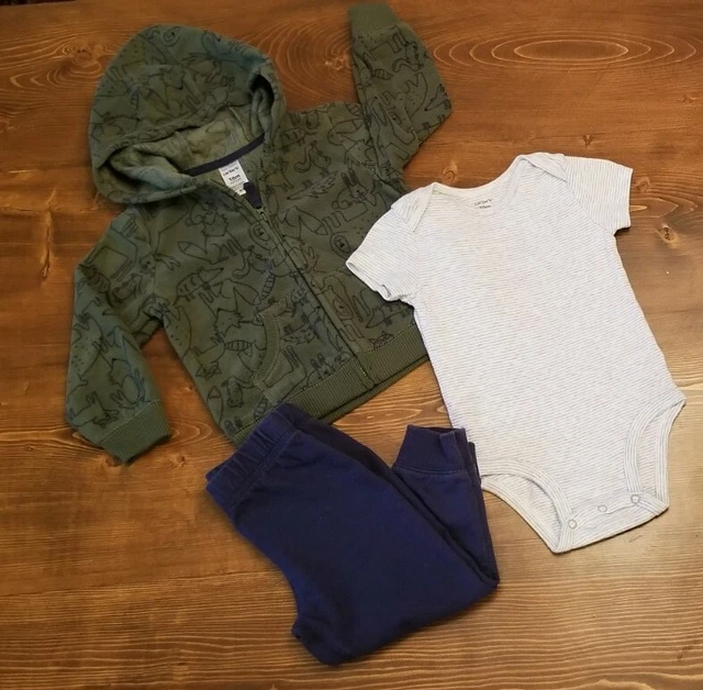 Carters Baby Boy Toddler 3 Piece Set 18 Months Olive Green Navy