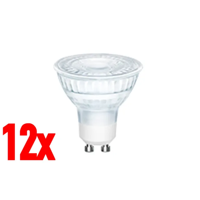 12 x LED Premium Glas Reflektor GU10 5W = 50W 345lm warmweiß 2700K 36° DIMMBAR