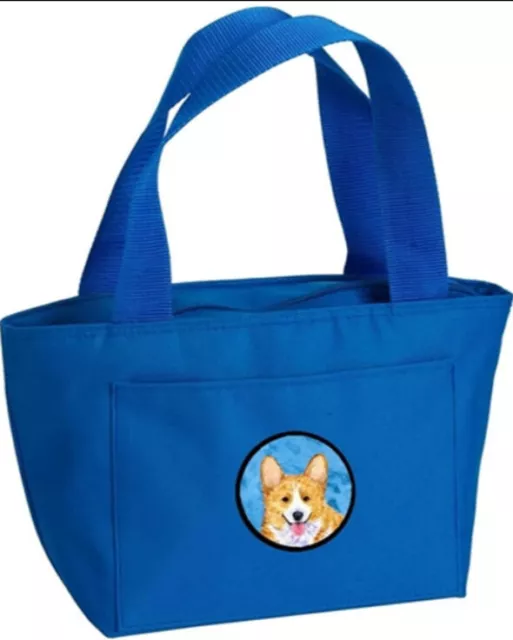 Caroline's Treasures SS4762-BU Corgi Lunch or Doggie Bag, Large, Blue- FREE POST