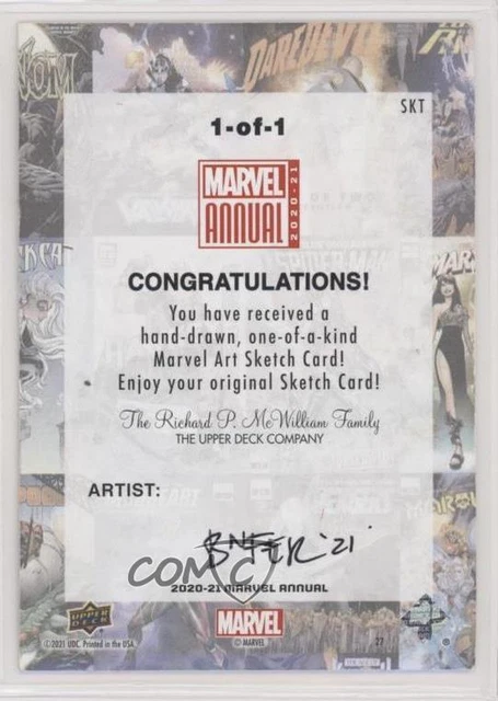 2020-21 Upper Deck Marvel Annual Sketch Cards 1/1 Bnfer #SKT Auto Sketch p1l 2