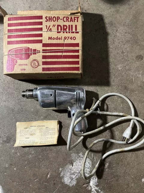 Vintage Shop-Craft industrial listed 1/4 drill model # 9740 type 4 USA