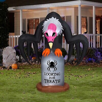 Gemmy 7.5 Animated Vulture on Tombstone Airblown Inflatable New