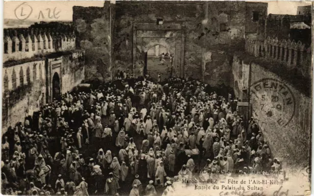 CPA AK FEZ Fete de l'Ait-El-Kébir Entrée du Palais du Sultan MAROC (689373)