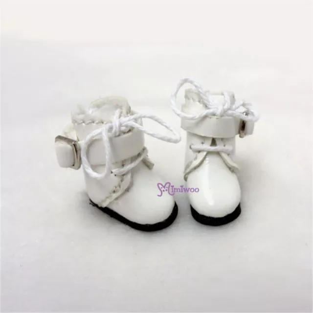 SBB006WHE  Mimiwoo 2.2cm Buckle Shoes WHITE fit Middie Blythe Obitsu 11cm Doll