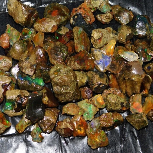 2500 Ct + Opale éthiopienne naturelle Welo Black Fire Rough GEMSTONE Lot