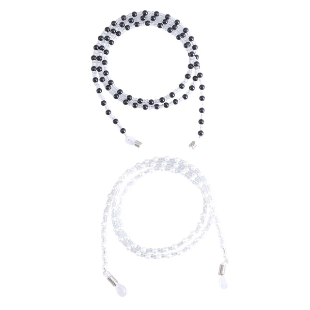 2 Pcs Eyeglass Bands Eyeglasses Holder Strap Pearl Sunglasses Glasses Frame 3