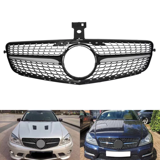 Kühlergrill Diamant Schwarz für Mercedes-Benz C-Klasse W204 S204 (NICHT C63 AMG)