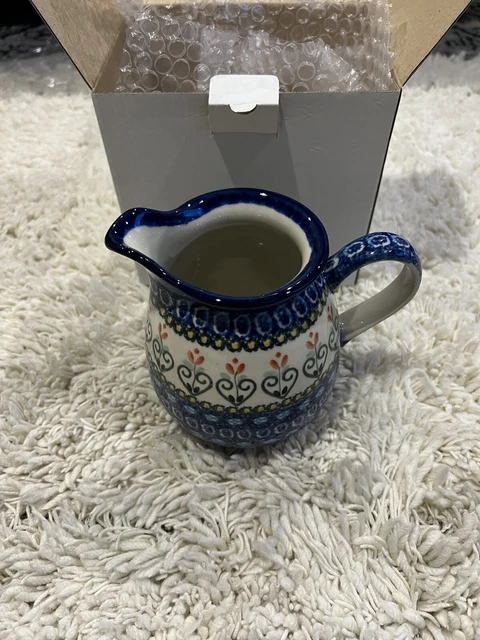 Polish Pottery Unikat Mini Teapot W NO LID Creamer Ceramika Artystyczna