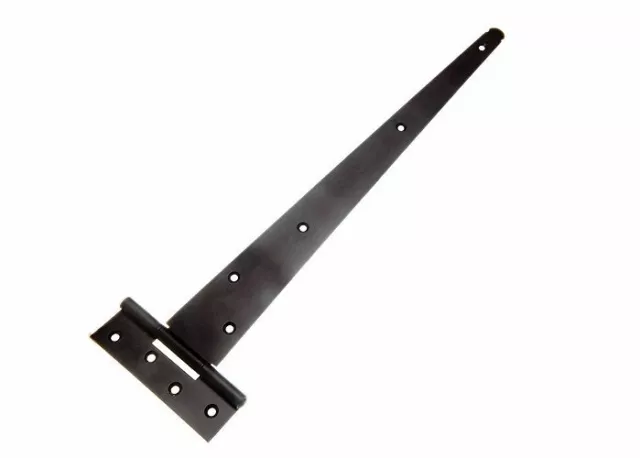 1 Paio Di 45.7cm T Tee Porta / Cancello/Capanno Cinturino Cerniere Acciaio Nero