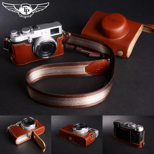Genuine real Leather Full Camera Case bag Cover for FUJIFILM X100 X100S Brown