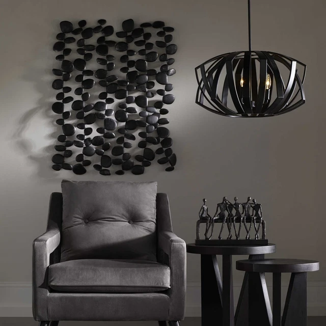 New Modern Skipping Stones Metal Wall Decor Art Xxl 40" Uttermost 04144