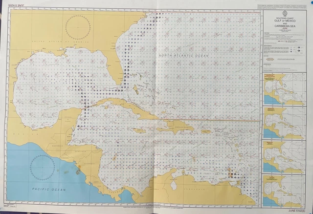 5141 Routering Chart ADMIRALTY 5142(6) GULF OF MAXICO AND CARIBBEAN SEA ROUTING Chart WALL ...