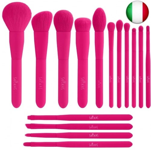 Set di pennelli da trucco, colorati, 15 pezzi, sintetici di alta qualità, per
