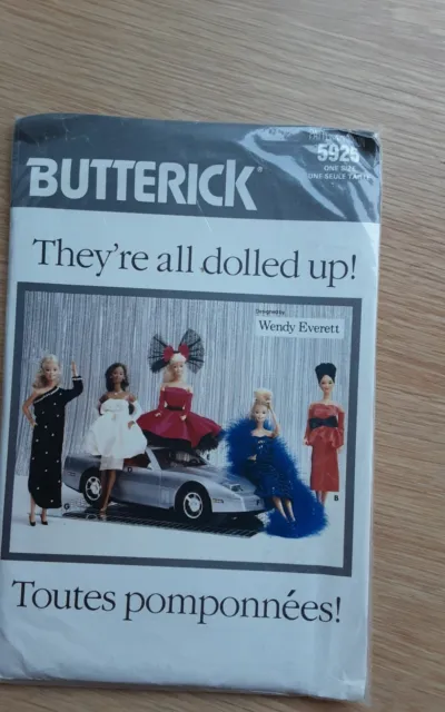 Butterick Vintage Dolls Clothes Sewing Pattern 5925 Barbie, Sindy other 29cm