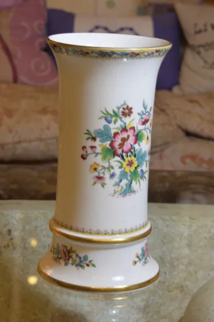 Beautiful large Bone China  Coalport Vase - Ming Rose - 8 1/2"