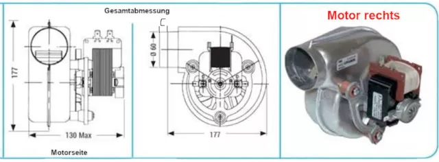 Ventilación de Escape 47W Derecho Abzugventelator Ventilador Con Conector