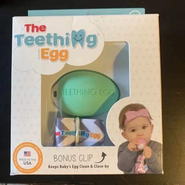 NEW The Teething Egg Teether with Clip Baby Infant