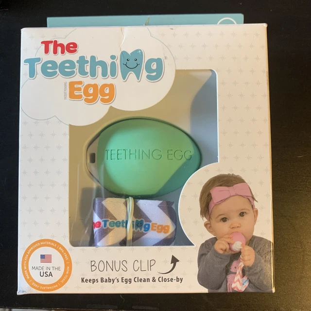 NEW The Teething Egg Teether with Clip Baby Infant