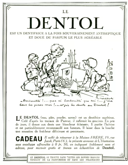 Publicité ancienne dentifrice Dentol antiseptique 1929 issue de magazine