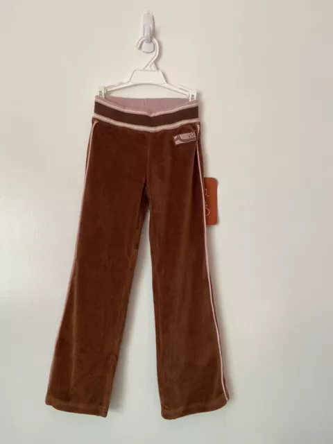 NWT True Religion Girls Velour Pants 6 Brown