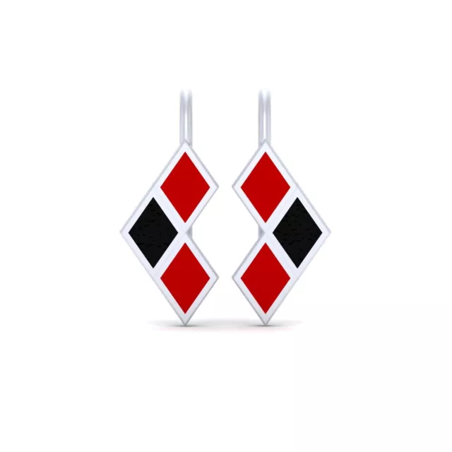 HQ Encanto Pendientes de Chica Mujeres Joyería Regalo para Su 925 Ley Plata Rojo