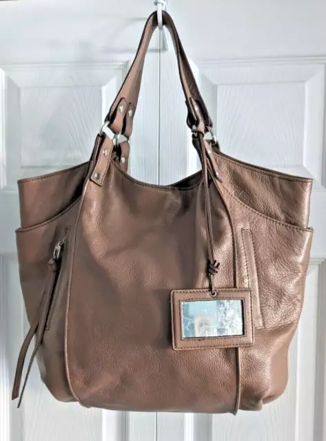 Kooba Logan Mocha Leather Hobo Shoulder Bag Tote NWOT