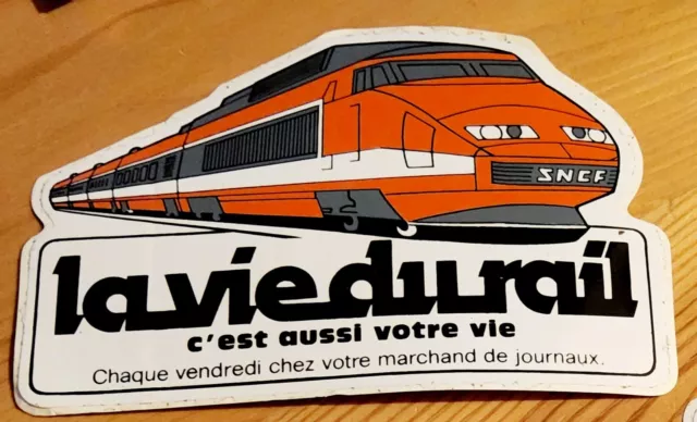 autocollant publicitaire ancien sticker TGV SNCF TRAIN 1981 la vie du rail