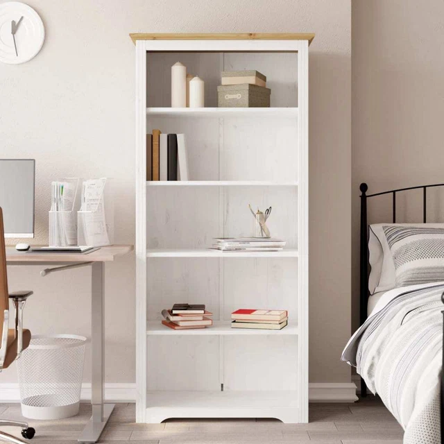 Vidaxl Libreria BODO 5 Ripiani 80x38x180cm Legno Massello Pino Marrone