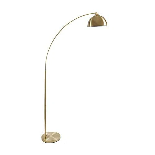 Arc Floor Lamp, 79" Height Gold Brass Floor Lamp Curved, and Metal Dome Shade