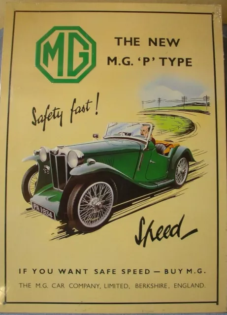 NEW MG ADVERT METAL SIGN OR TACK PLATE - 15 x 12 - MAN CAVE