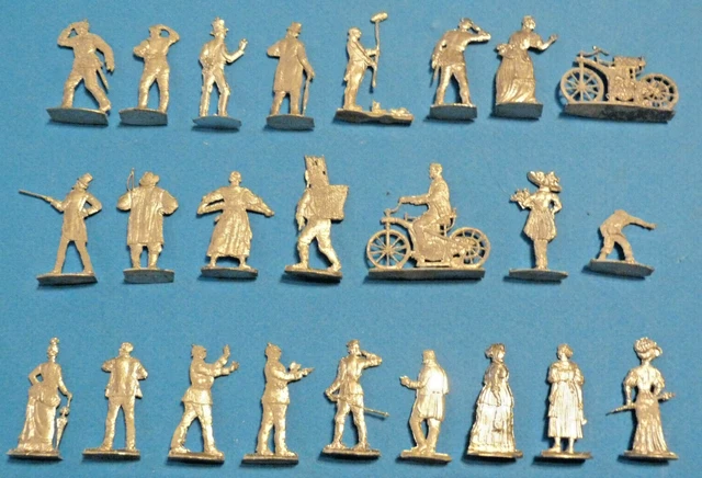 25 Figurines étain Moyen-âge – Zinnfiguren Civils Français – Lot 2