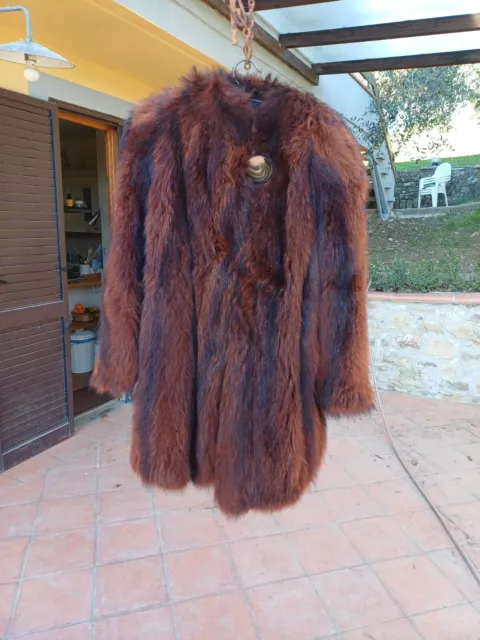 Giacca Cappotto Italiano pelliccia di vera marmotta Fatta Dal Sarto Vintage 60'