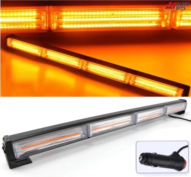 23'' 72W Cob Led Emergency Warning Hazard Flash Strobe Beacon Light Bar Amber