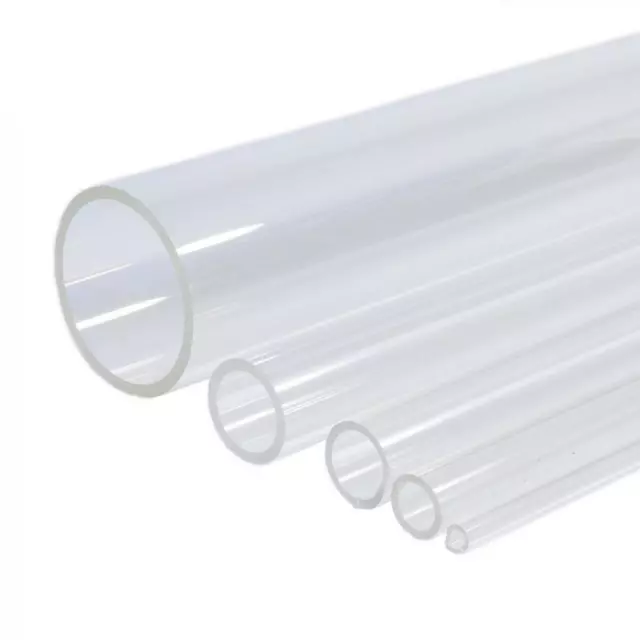 CLEAR ACRYLIC TUBE 100mm / 200mm / 300mm lengths 30mm to 70mm Outside Diameters