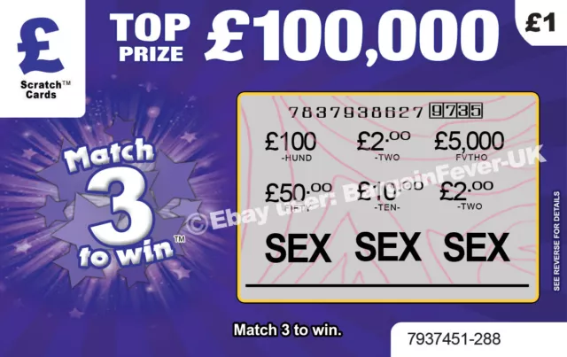 ADULT XXX SEX GAME Scratchcard Scratch Card Sexy Birthday Gift Bedroom Lockdown