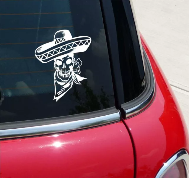 Mexican Skull Sombrero Graphic Decal Sticker Art Car Wall Decor