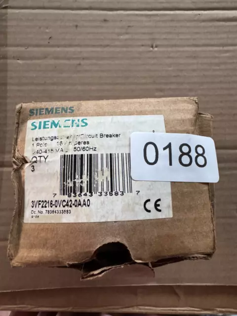 Siemens 3VF22160VC420AA0 Circuit Breaker Pack of 3