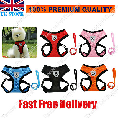 Quality Small Dog Cat Puppy Harness+Lead Pet Mesh Vest Reflective Adjustable