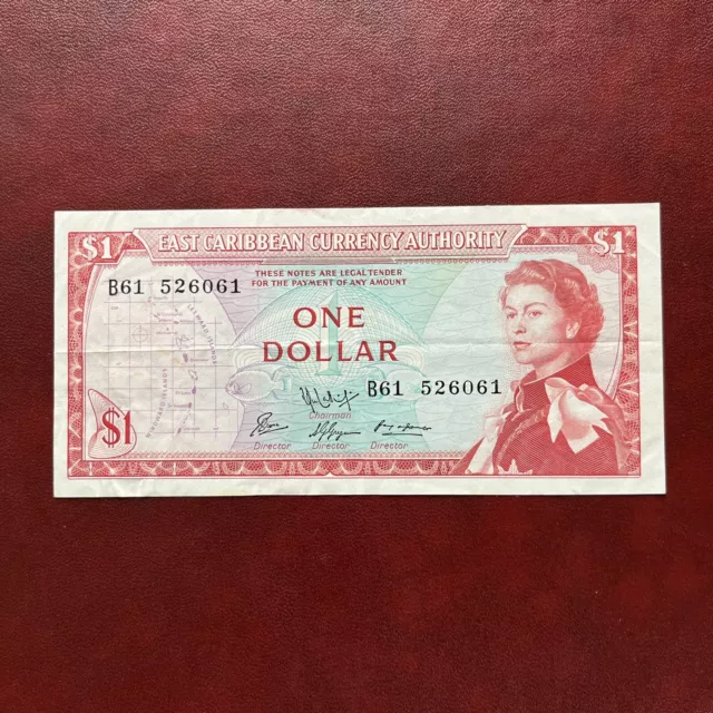 Caraïbes EAST CARIBBEAN Billet 1 Dollar 1965 Série B.61  Pick13f Queen Elisabeth