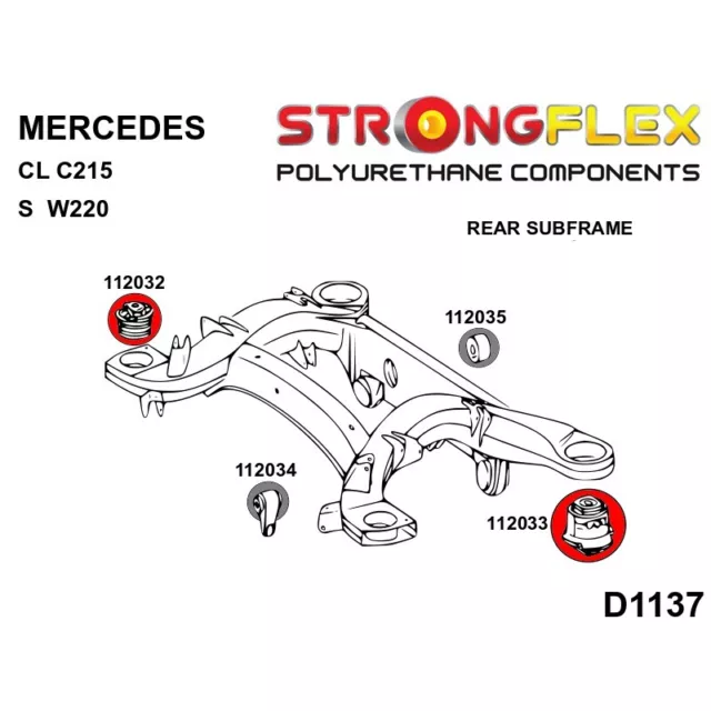 kit silentblocs pour essieux arrière, pour Mercedes Class S W220 3