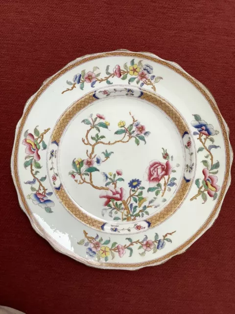 Antik c1830 englische Famille Rose Porzellan Essteller Qianlong Stil Allsup