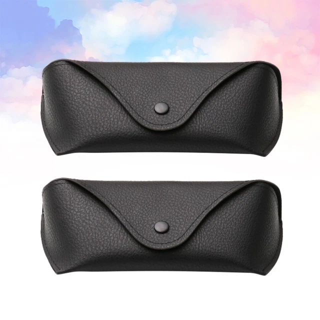 2 Pcs PU Eye Glass Cases Womens Hard Shell Glasses Storage Box
