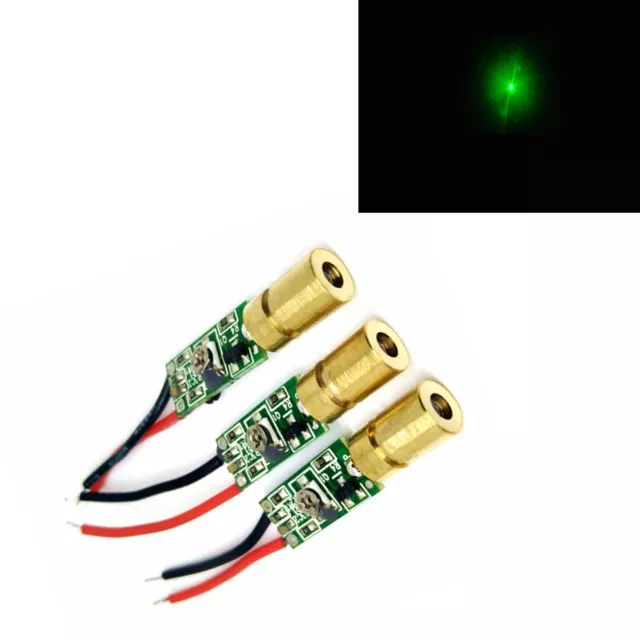 3pcs 6x10,5mm 515nm 520nm 5mw Mini Grüner Laser Dioden Modul Level (Punkt)