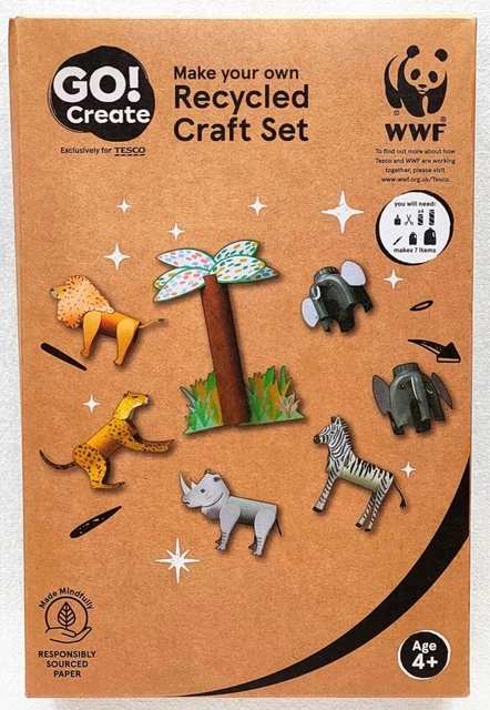 Go Create - Haz tu propio conjunto de artesanías recicladas - WWF - Edad 4+ - Totalmente nuevo