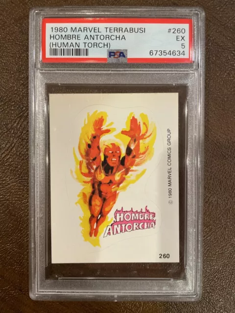 1980 Marvel Terrabusi Spanish #260 Hombre Antorcha Human Torch PSA 5 Pop 2, 6 Hi